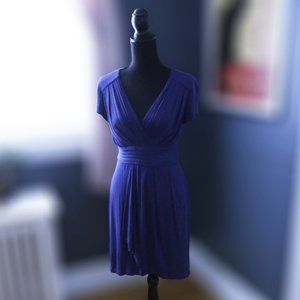 Max & Cleo Wrap Dress (Pre-Owned, Size 2, Blue)